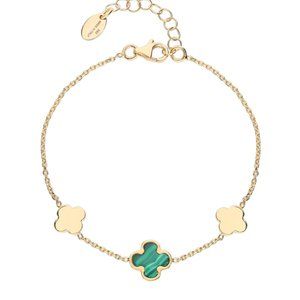 14K Gold bracelet with Malachite ECLAT